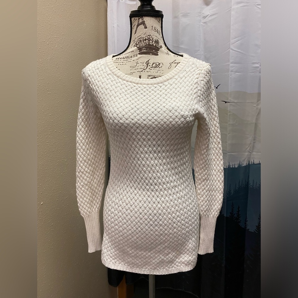 Athleta Cream Basketweave tunic top xs